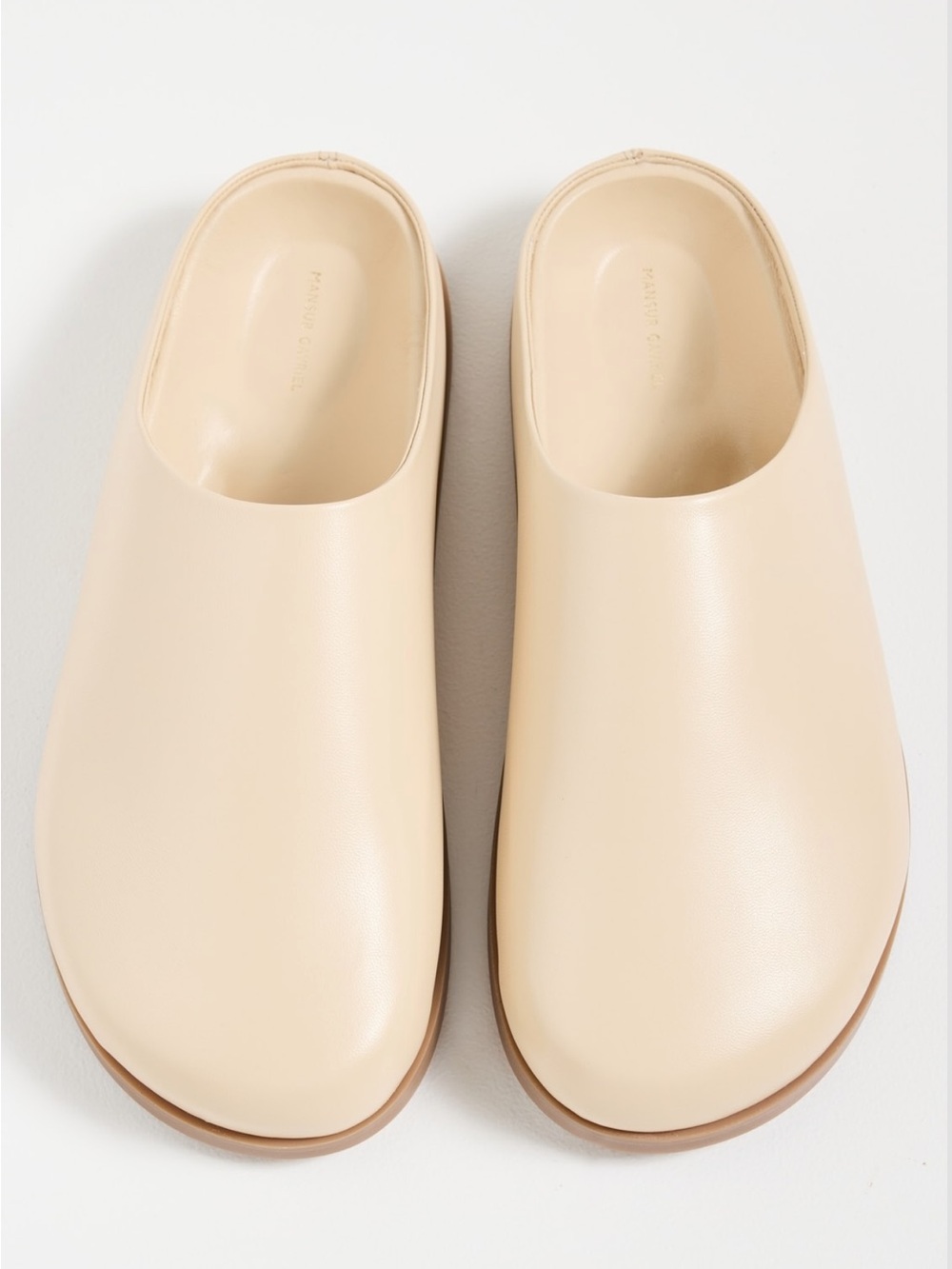 Mansur Gavriel Cream Leather Slide Mule